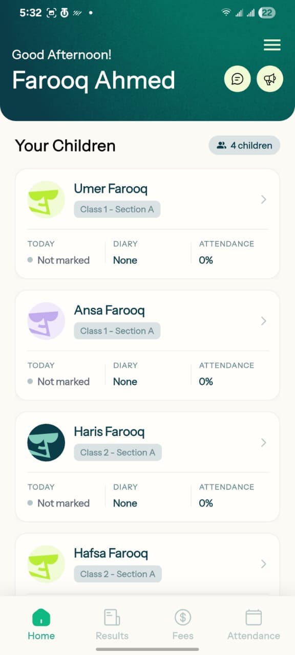 Parent using a school engagement app